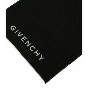 Givenchy Men's Elegant Black Scarf with White Logo